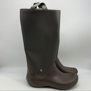 CROCS Brown Rainboots Size 7
